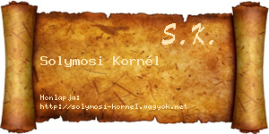 Solymosi Kornél névjegykártya