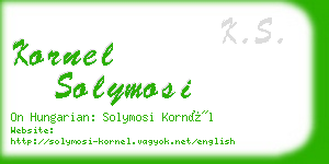 kornel solymosi business card